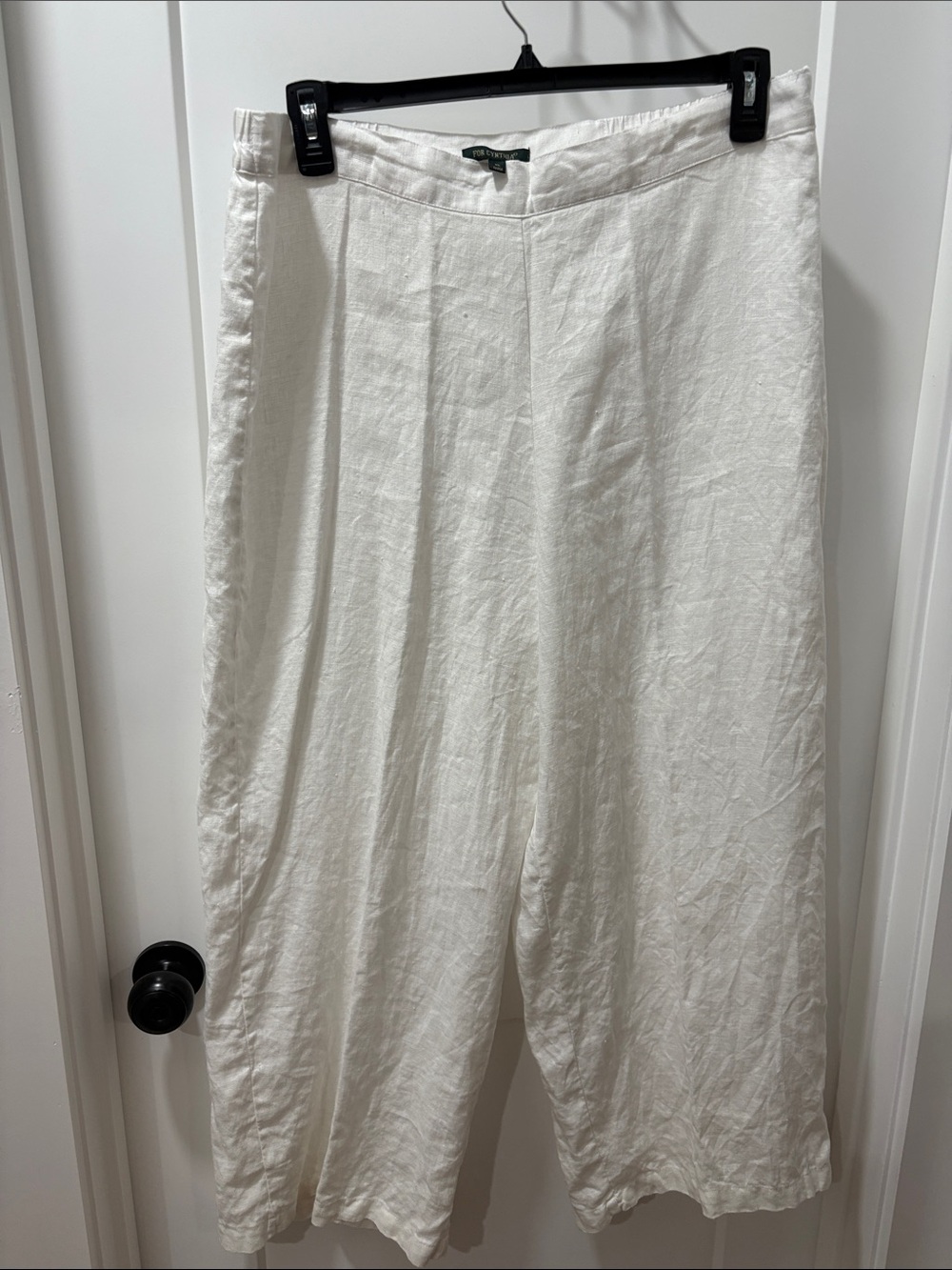 Linen Blend White Women’s Pants